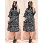 Daster Wanita Medina Viral Motif Bunga Bahan Rayon Premium LD120 Kantong Depan Busui - Gambar 5