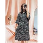 Daster Wanita Medina Viral Motif Bunga Bahan Rayon Premium LD120 Kantong Depan Busui - Gambar 4