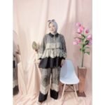 Setelan Qiara Batik Premium - Daily Set - Oneset Wanita Kekinian Celana Kulot LD120 - Gambar 2